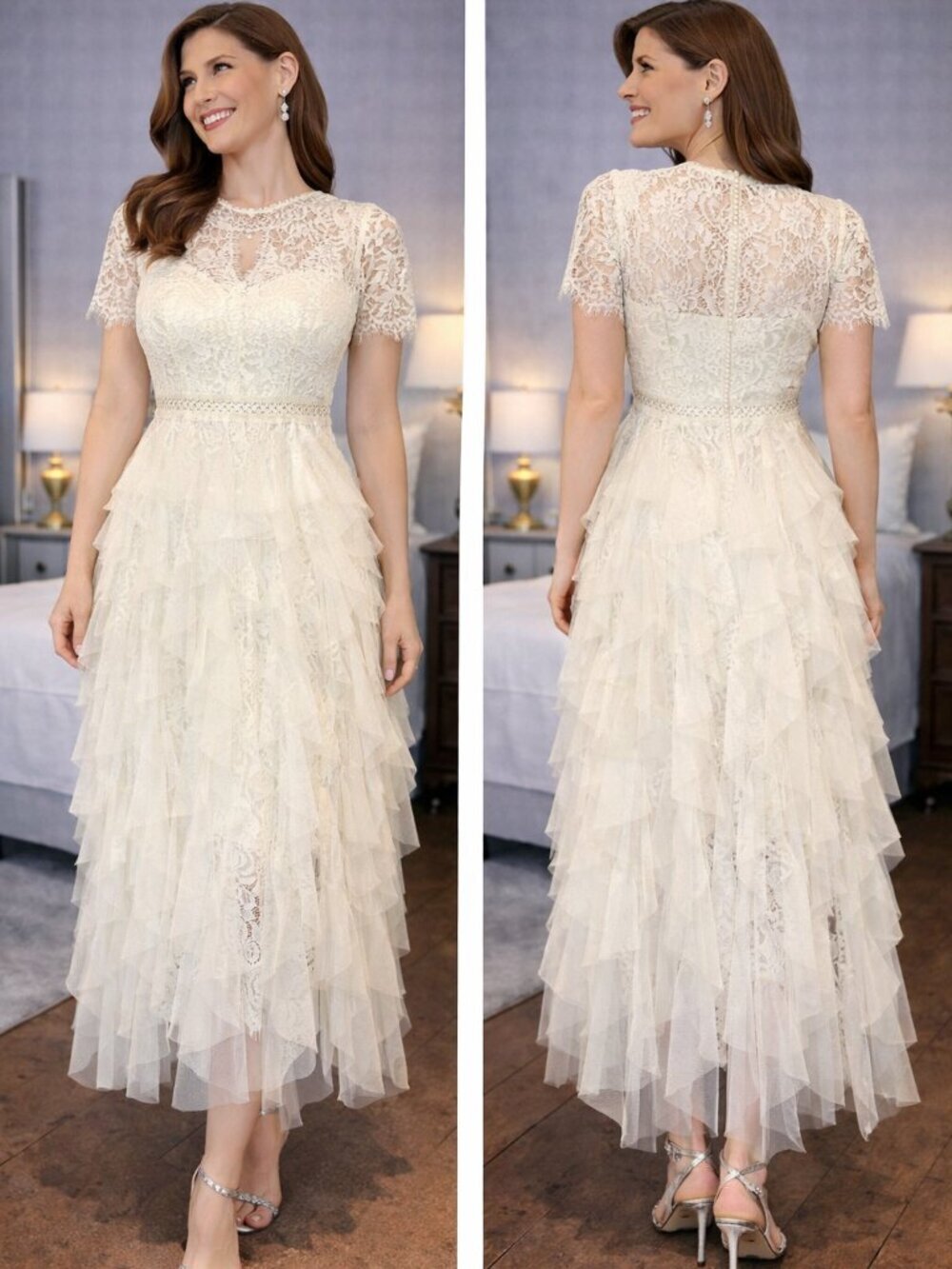 NWT Self-Portrait Inspired Ivory White Midi Dress